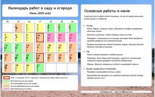 Календарь огородника-садовода на июль 2025 года